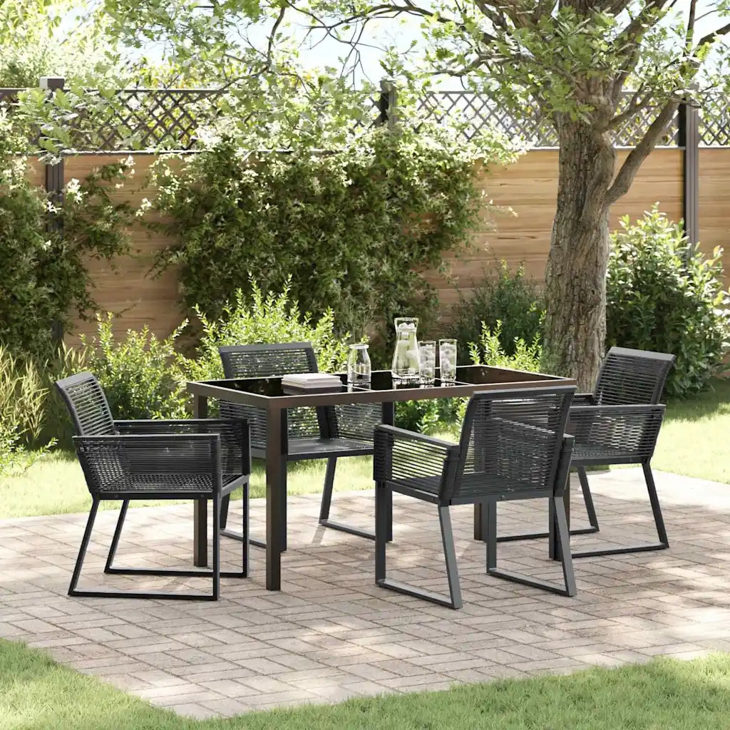 Set da Pranzo per Giardino 5 pcs Nero 3379312