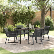 Set da Pranzo per Giardino 5 pcs Nero 3379312