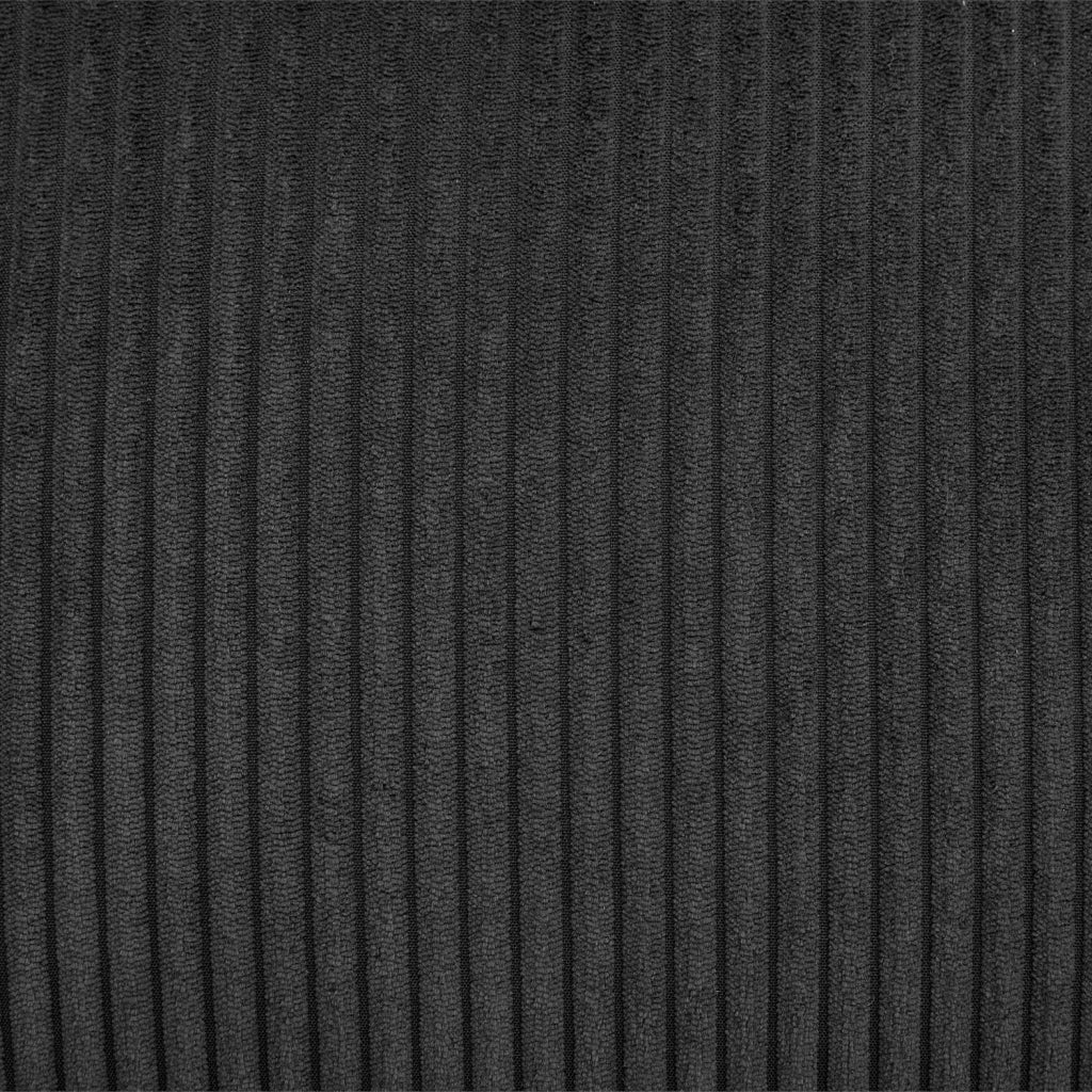 Poltrona vintage in velluto a coste con struttura cromata, nero