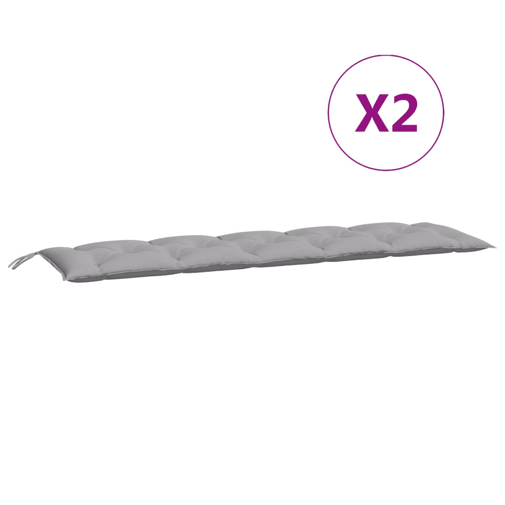 Cuscini Panca da Giardino 2 pz-Set di 2 Cuscini per panchina da esterno Grigi 180x50x7cm Tessuto Oxford