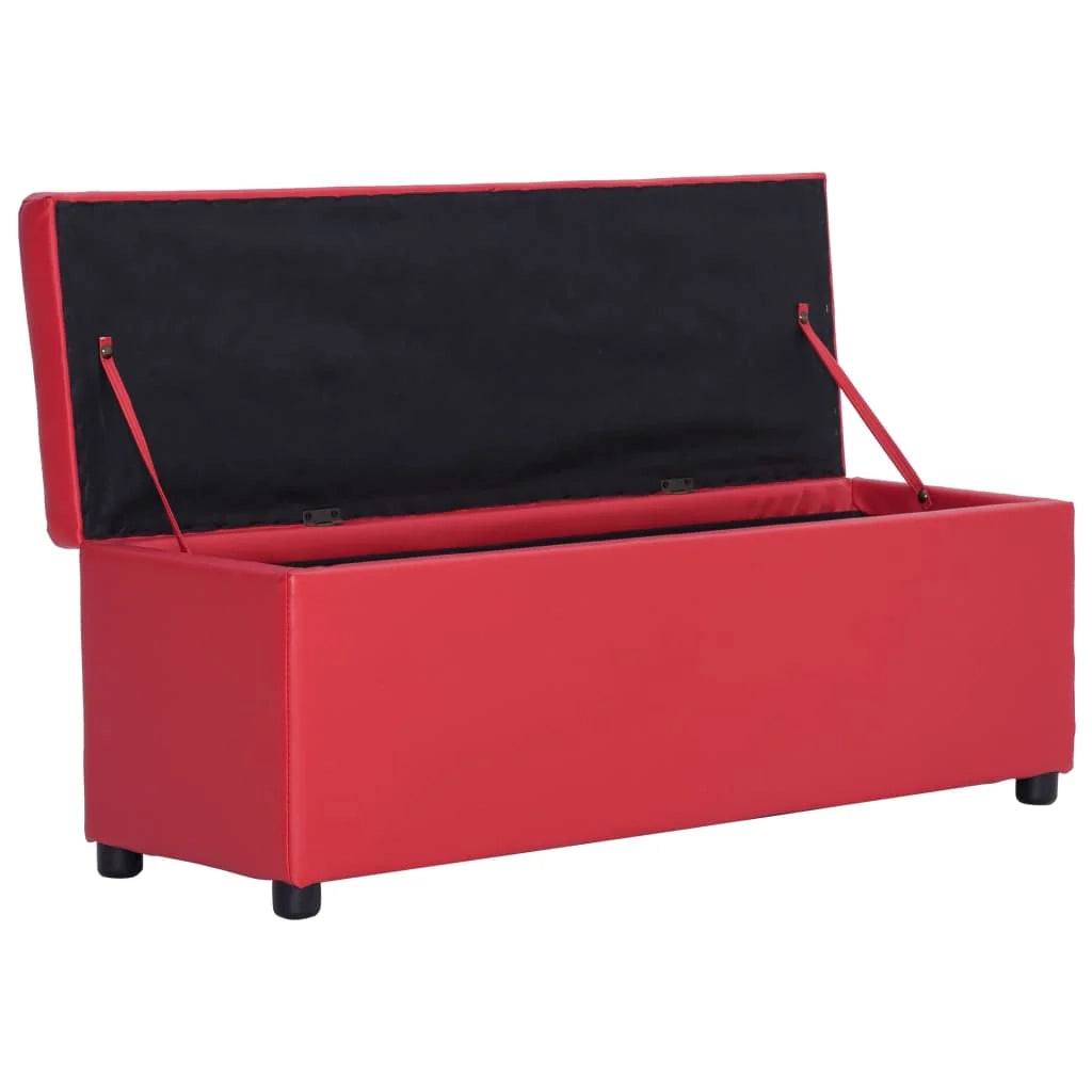 Panca con vano contenitore 116 cm similpelle rossa 02_0010737