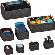 Set di organizzatore per armadio - 8 pezzi - 4 dimensioni - organizzatore per capi di biancheria intima - grigio scuro
