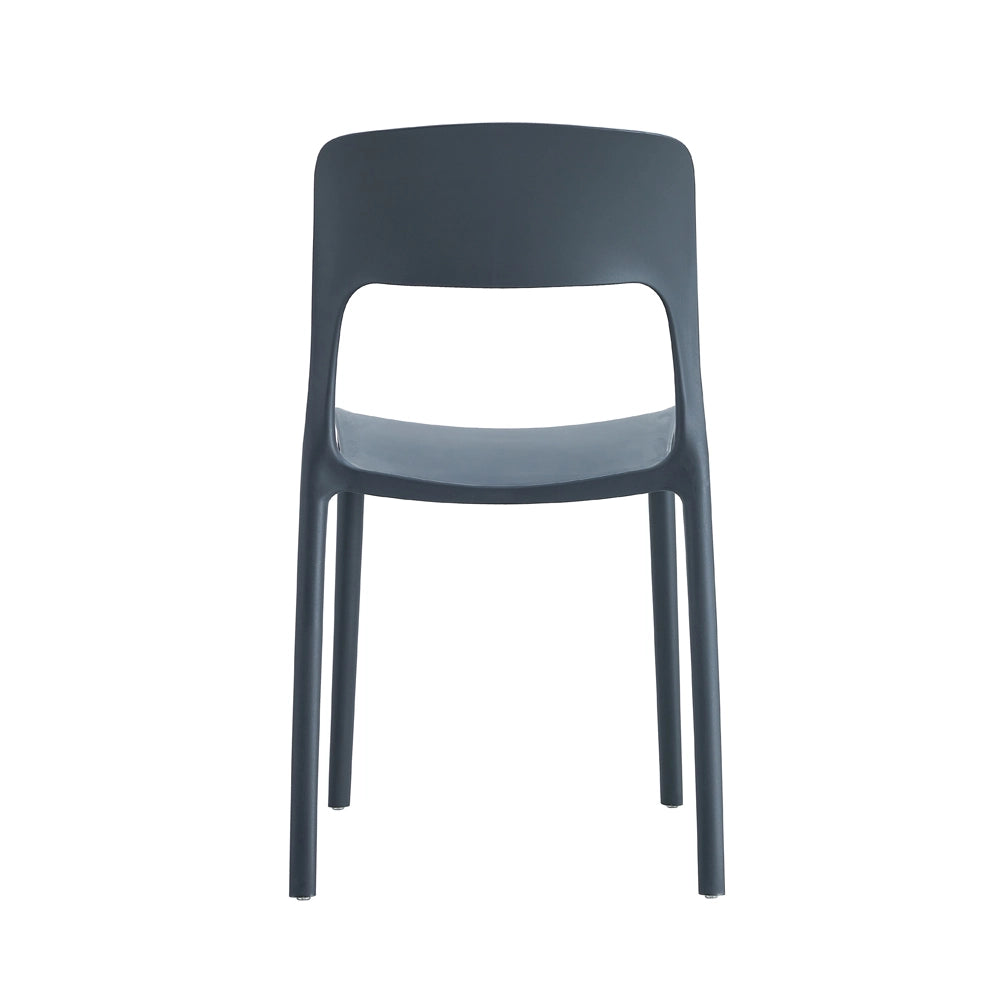 SEDIE IN POLIPROPILENE IMPILABILI 56x48x83cm ANTRACITE INTERNO-ESTERNO 6PZ MEB