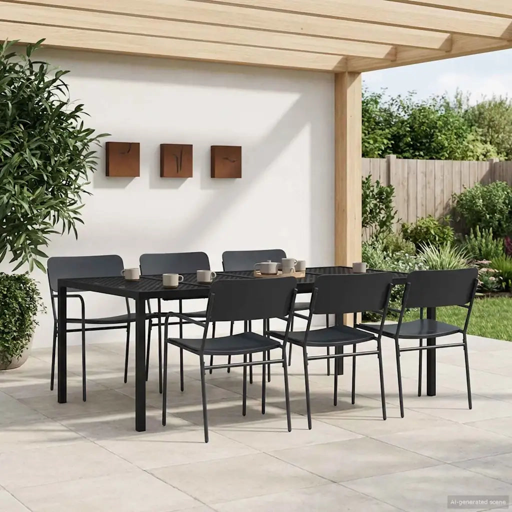 Set Mobili da Esterno 7 pz Antracite Acciaio 3422874