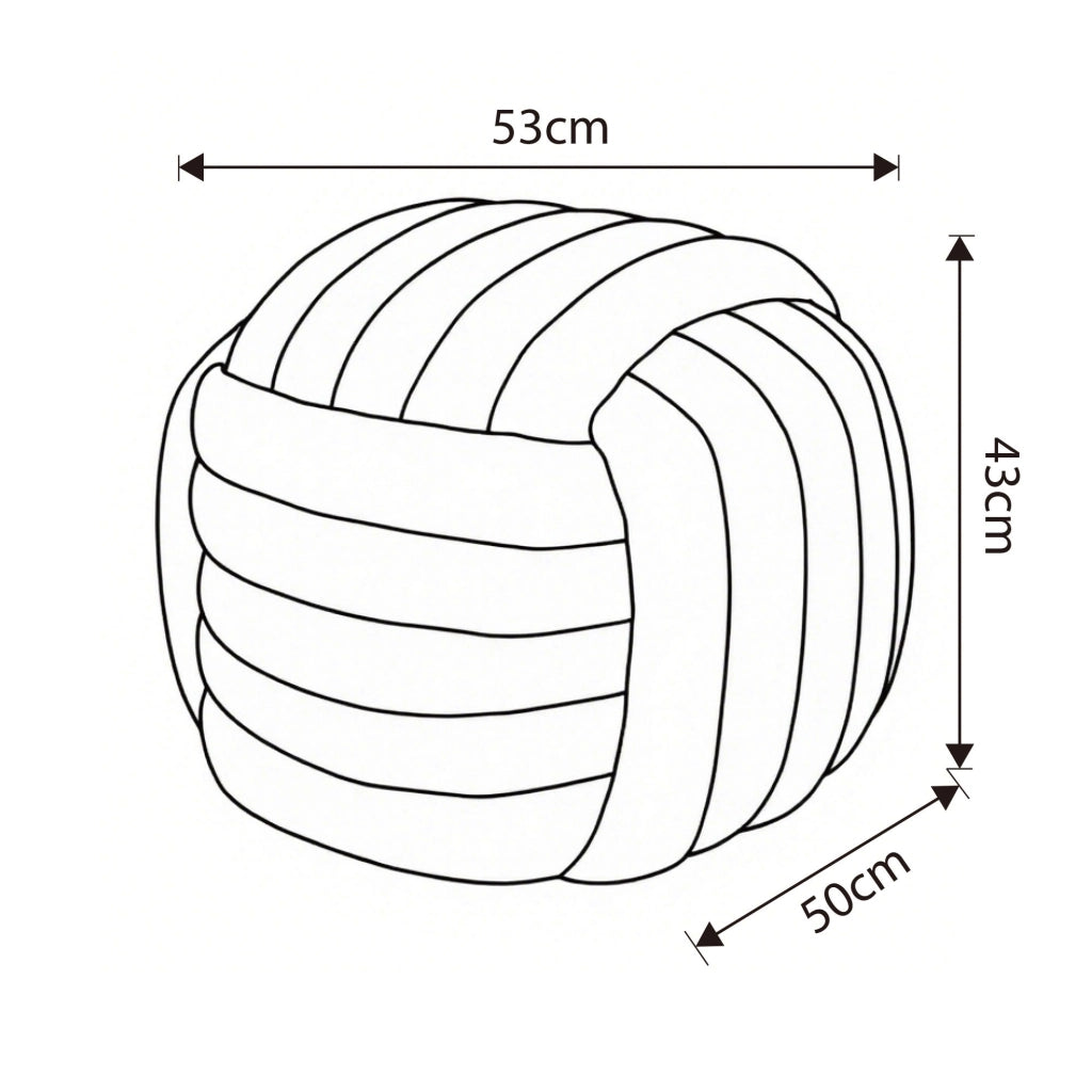 Pouf annodato in velluto 53 cm NILO Beige Polvere