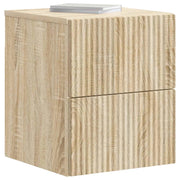 Set di 2 Comodini | Armadio da Notte | Mobiletto da notte a muro Rovere Sonoma 33 x 34,5 x 40 cm