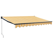 Tenda da Sole | Tenda Retrattile Gialla e Bianca 3,5x2,5 m Tessuto e Alluminio