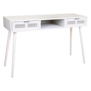 Mobile da ingresso in legno e griglia bianca 120x42x79h