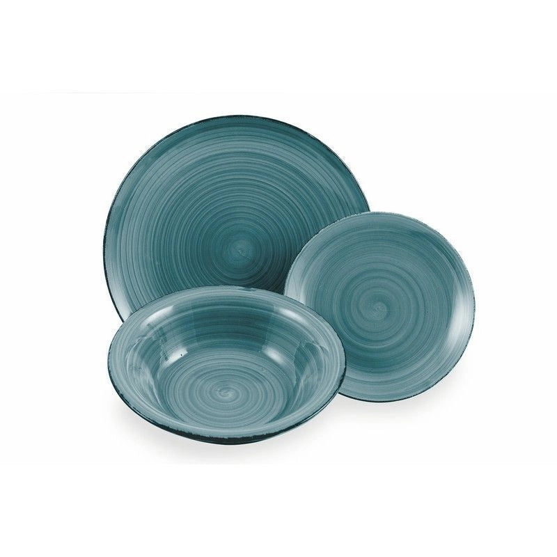 Villa d'Este Home Tivoli Baita Acqua Servizio Piatti 18 Pezzi Hard Dolomite colore Multicolor