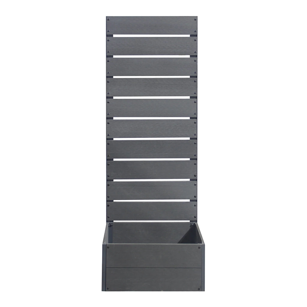 Fioriera in legno composito Heerde con schermo per la privacy 150 x 56 x 38 cm grigio 03_0009493