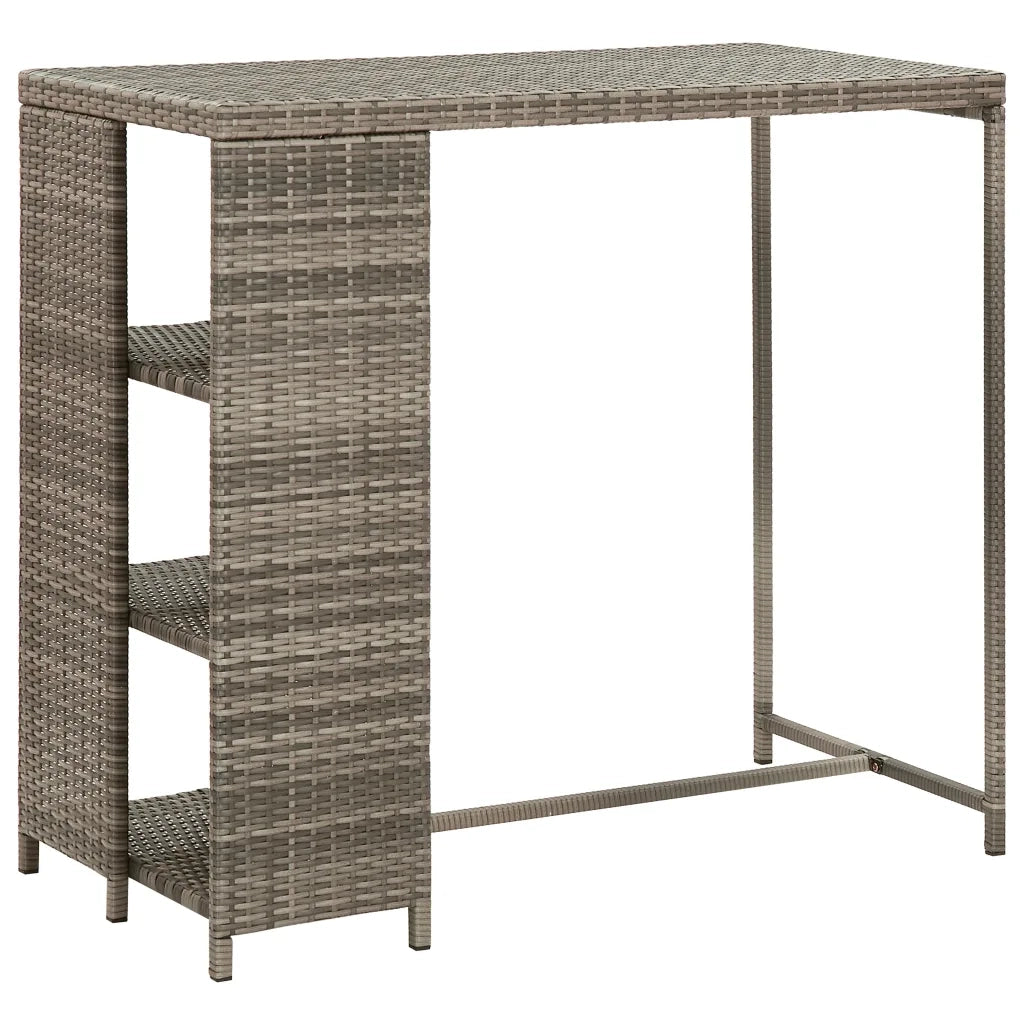 Set Bar da Giardino 3pz con Cuscini Grigio in Polyrattan 3261494