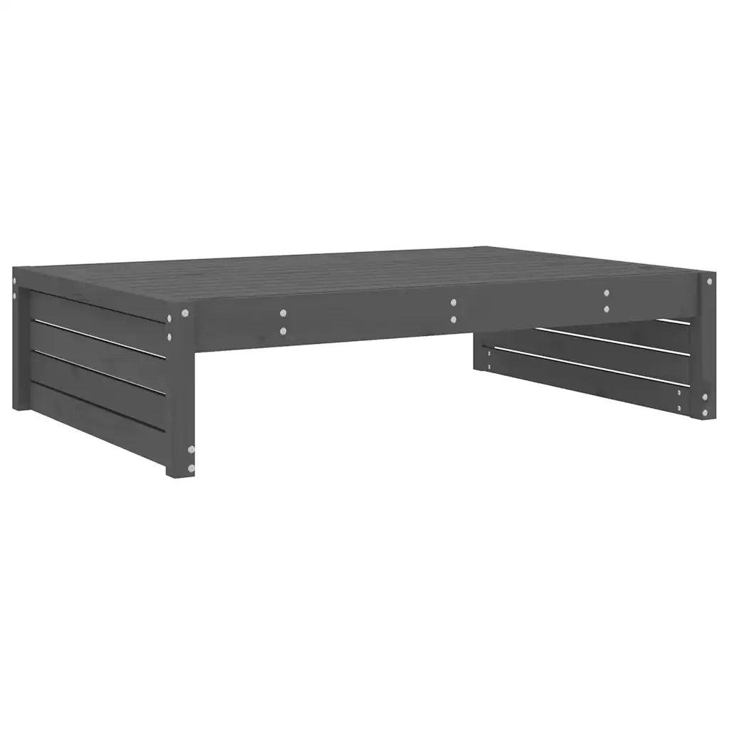 Sedia da giardino-Poggiapiedi da Giardino 120x80 cm Legno Massello di Pino Grigio 306911