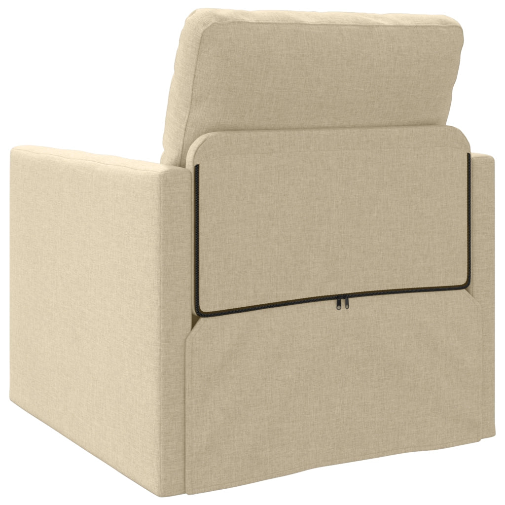 Divano Letto 2 in 1 Panna 74x77x81 cm Tessuto