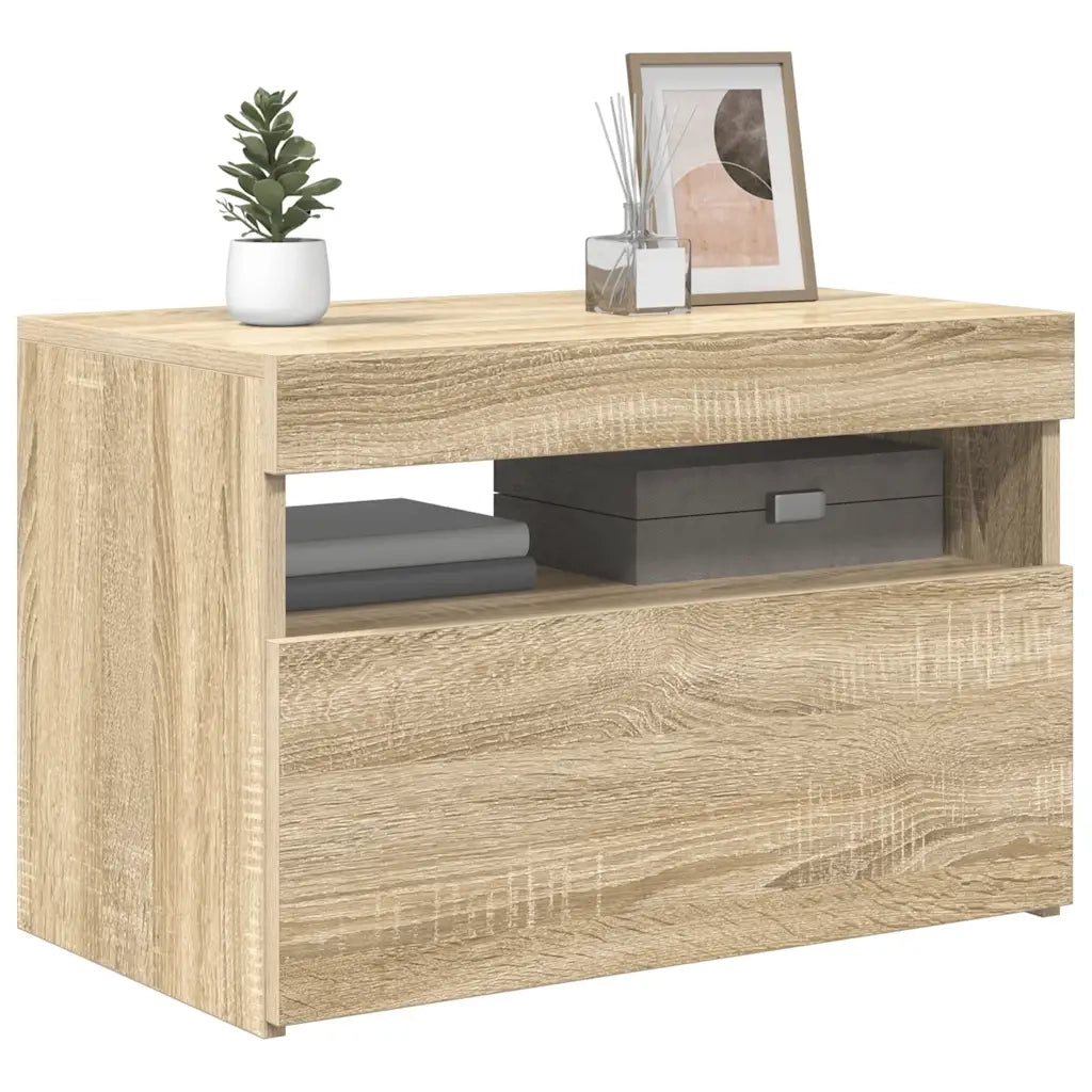 Mobile Porta TV con Luci LED Rovere Sonoma 60x35x40 cm cod mxl 23951