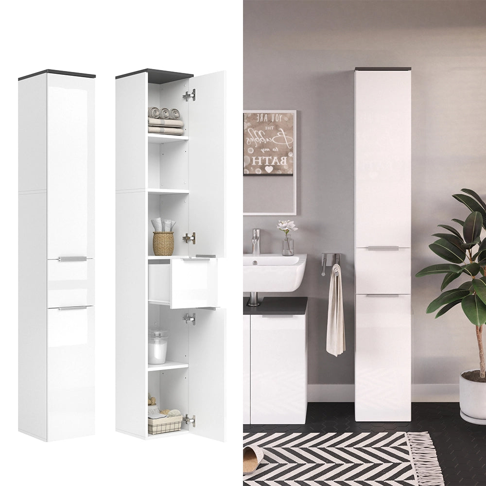 Vicco Mobile bagno alto Bianco lucido 30 x 190 cm