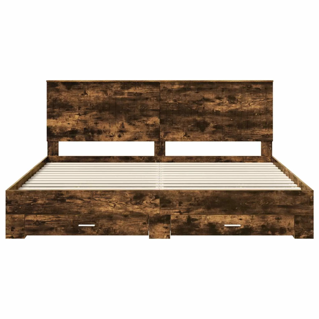 Struttura del letto Rovere fumé 200 x 200 cm Legno multistrato 3411268