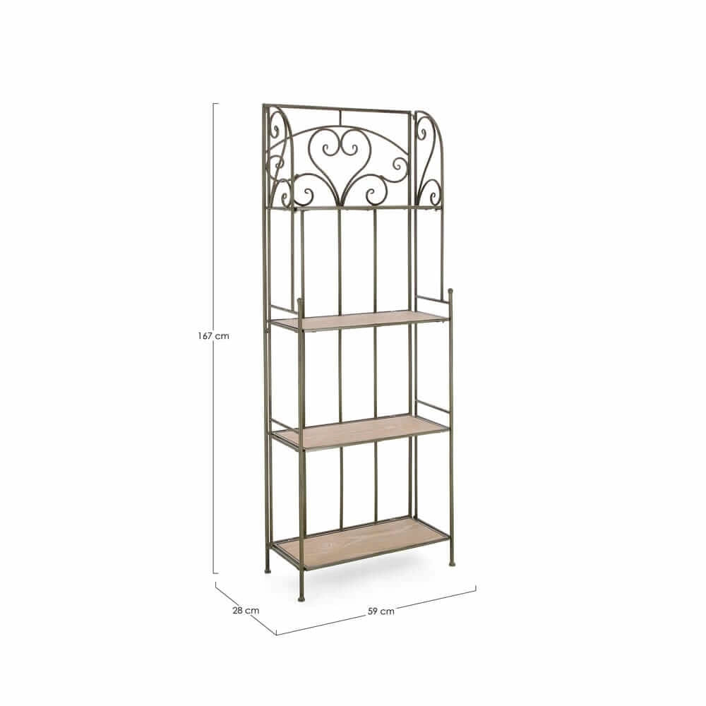 Scaffale in Metallo Bianco con 4 Piani in MDF Stile Romantico - GUSE