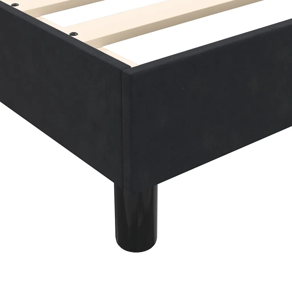 Giroletto a Molle con Materasso Nero 200x220 cm in Velluto 3315989