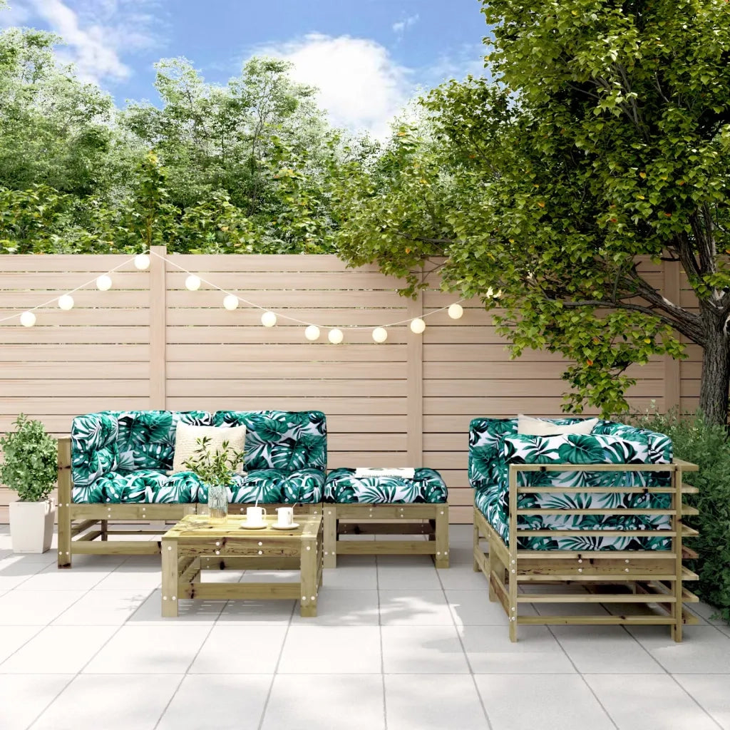 Set Salotto da Giardino 6 pz | Set di Mobili da Esterno in Legno Impregnato di Pino