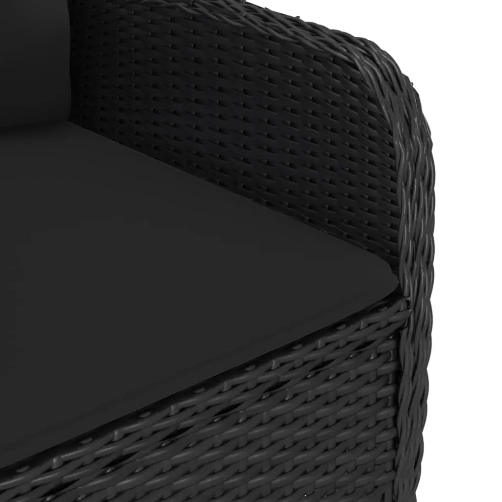 Set da Bistrot per Giardino 3 pz in Polyrattan e Vetro Nero 3058536