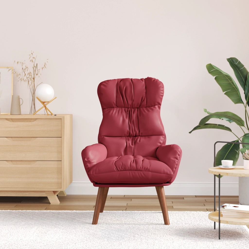 Poltrona Rilassante Wine Red in Pelle Sintetica