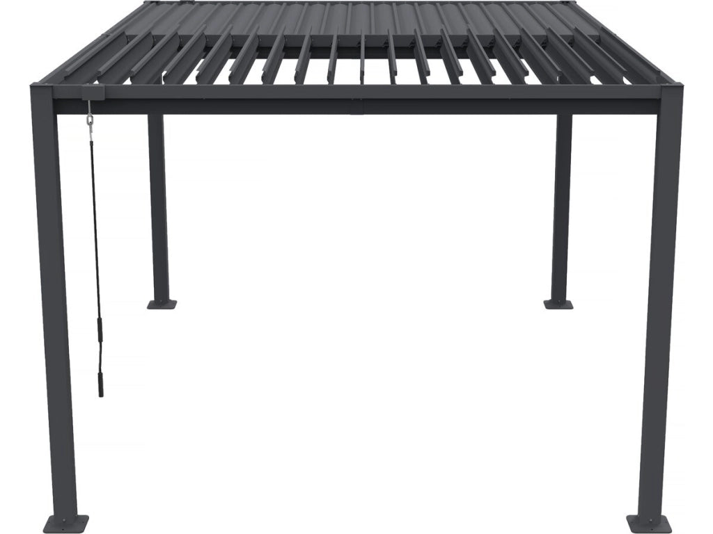 Pergola bioclimatica autoportante con lame orientabili "Howard" - 3 x 4 m - Gris