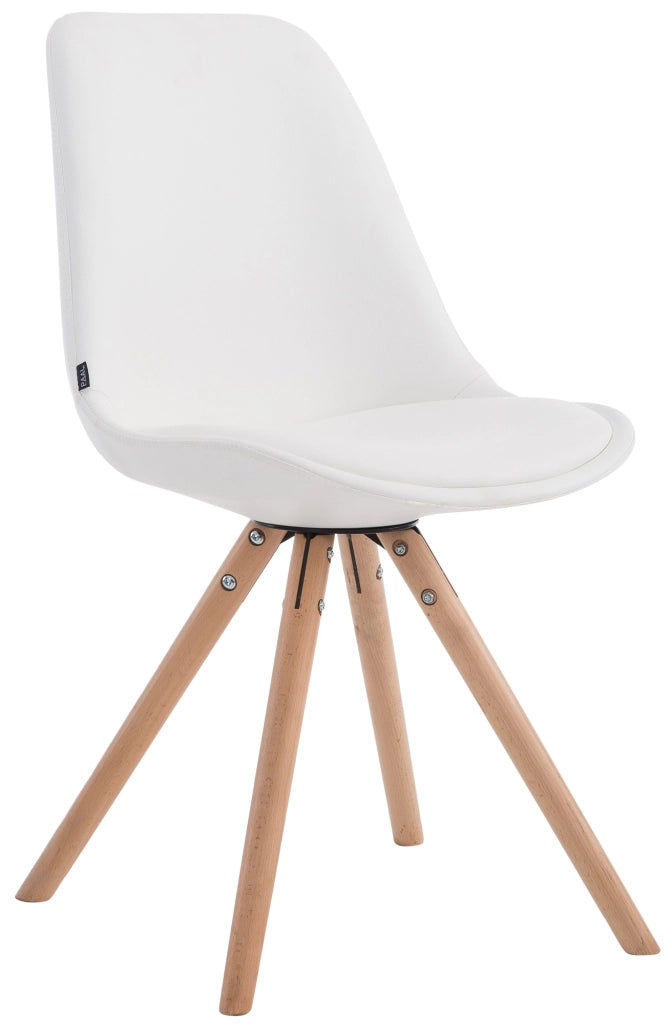 Sedia visitatore Laval in similpelle gambe tonde natura,bianco