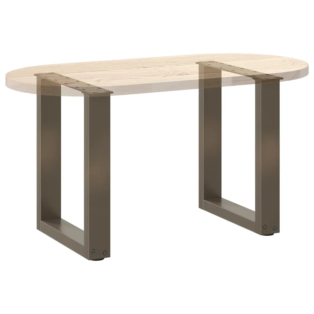 Gambe per Tavolino da Caffè a Forma di U 2 pz Acciaio Naturale 38x(42-43) cm Acciaio 4013155