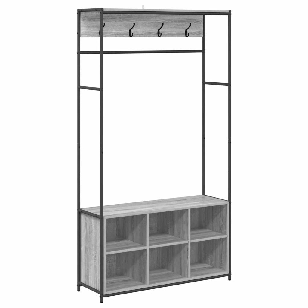 Appendiabiti con panca per scarpe Sonoma grigio 8012035