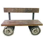 Sgabello in legno e metallo marrone 142x44x98h