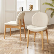 Set di 2 sedie da pranzo imbottite, da cucina, soggiorno, da pranzo, con schienale ergonomico, in legno, portata 150 kg, senza maniche, 50 x 60 x 84 cm