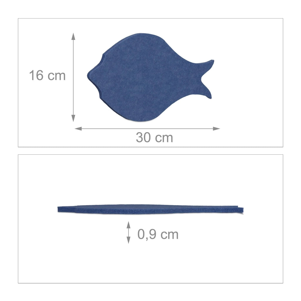 Set di 6 note adesive decorative a forma di pesce da ufficio 15 x 10 cm in plastica multicolore 13_0013990