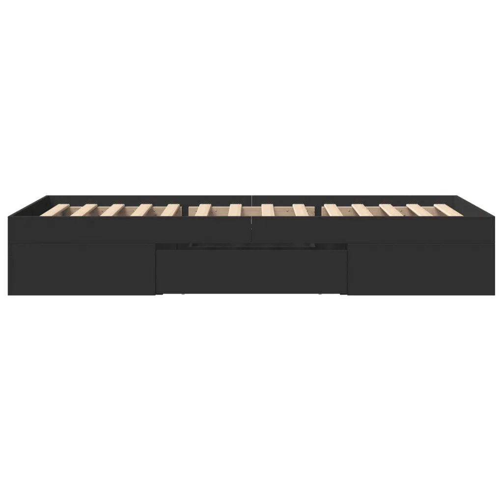 vidaXL Giroletto Nero 75x190 cm in Legno Multistrato