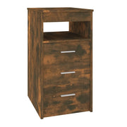 Cassettiera compatta con ripiano portaoggetti 40 x 50 x 76 cm realizzata in legno composito finitura rovere affumicato 02_0048135