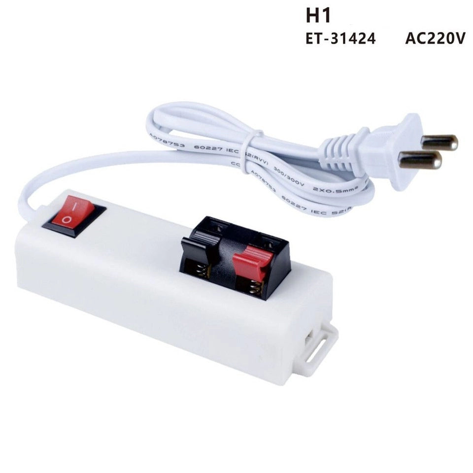 TESTER BANCO MULTIPRESA SUPPORTO LAMPADA LED 2 PIN INTERRUTTORE APPLIQUE LAMPADE