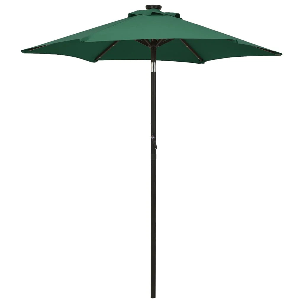 Ombrellone con luci LED verdi 200 x 211 cm alluminio 02_0008096