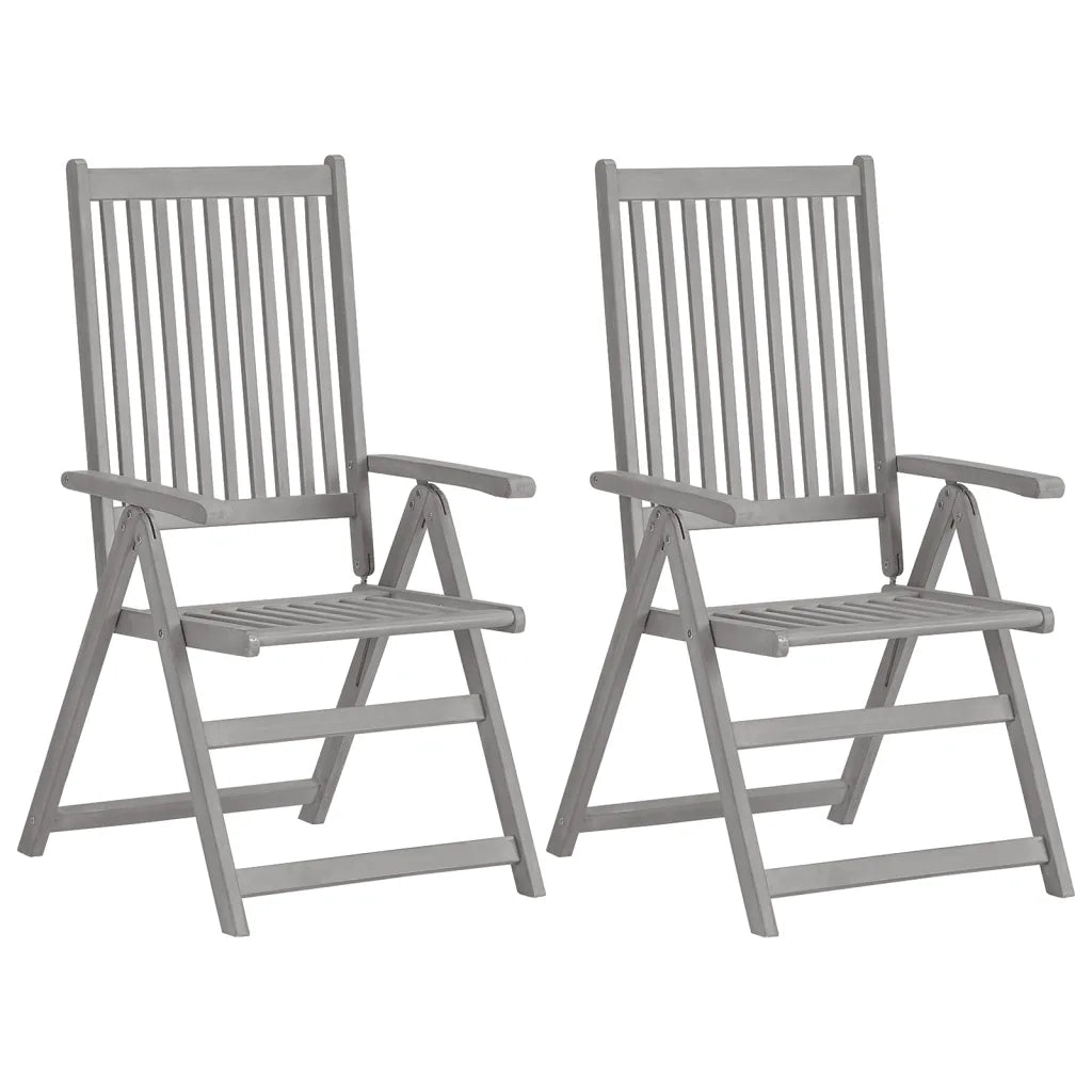 Sedie da Giardino Reclinabili 4 pz con Cuscini Massello Acacia 3065378