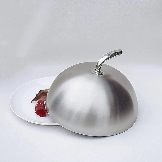 Copertura per Steak in Acciaio Inossidabile da 20 cm per Teppanyaki, Copertura Sferica per Cibo, Copertura per Cibo per Huis, Copertura per Cibo Ronde in Olio