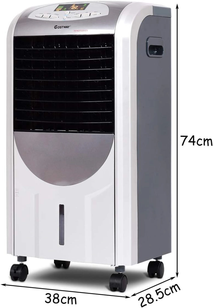 Condizionatore per Freddo Caldo, Ventilatore Climatizzatore da Terra a Evaporazione Portatile, Caldo 2000W, Freddo 75W, con Telecomando