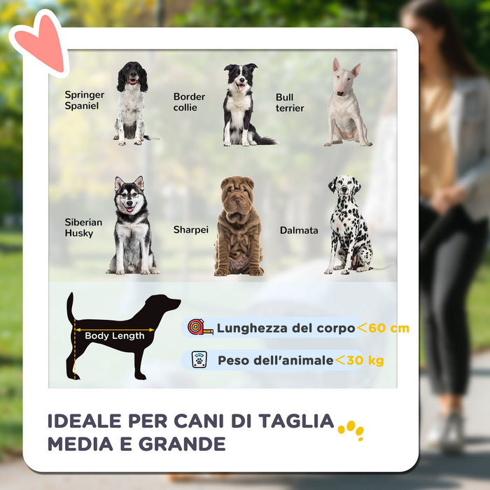 Passeggino per Cani Taglia Media e Grande 112x65x100 cm Pieghevole con Ingressi a Cerniera Nero e Rosso