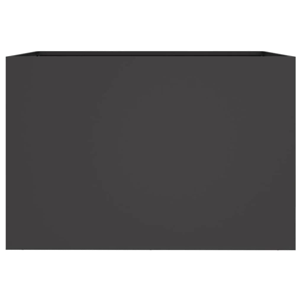 Fioriera rialzata per piante fiori terrazza giardino 62 x 40 x 39 cm acciaio nero 02_0037754