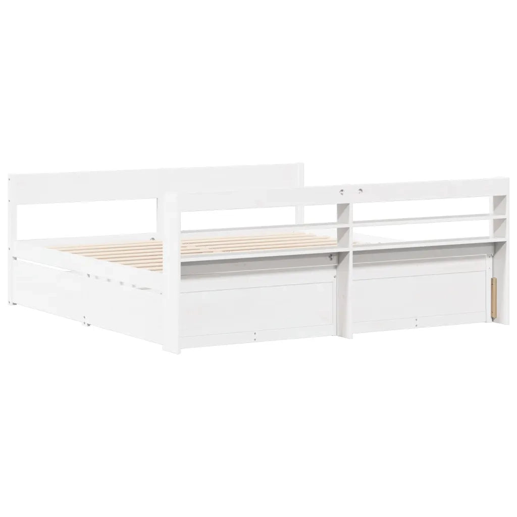 Letto senza Materasso Bianco 180x200 cm Legno Massello di Pino 3307114