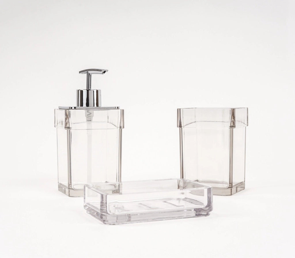 Set accessori bagno trasparente