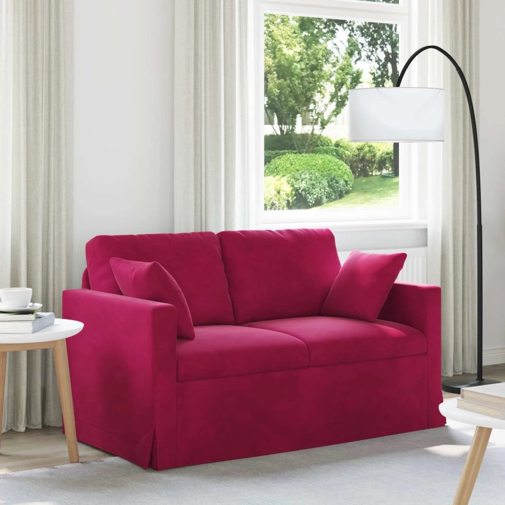Divano Rosso Vino 138 x 78 x 80 cm Velluto