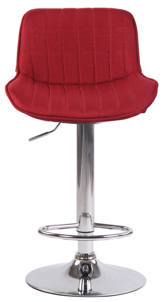 Set di 2 sgabelli da bar Lentini in tessuto rosso,cromo