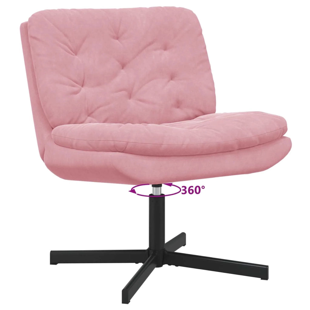Poltrona Relax con Base Girevole Rosa 63 x 75 x 76 cm Velluto 42007363