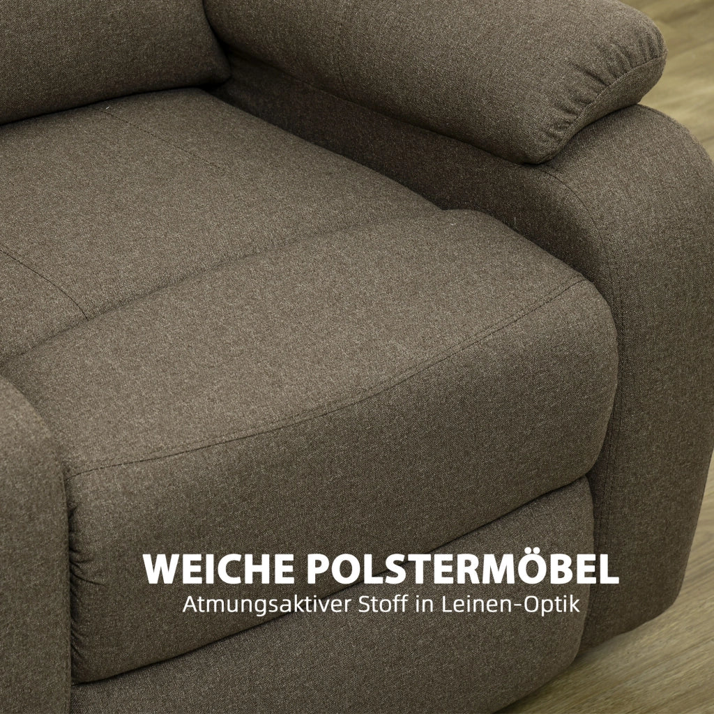 Poltrona Relax Reclinabile Massaggiante ¨C Zephmum ¨C Tessuto Marrone 90x96x98 cm