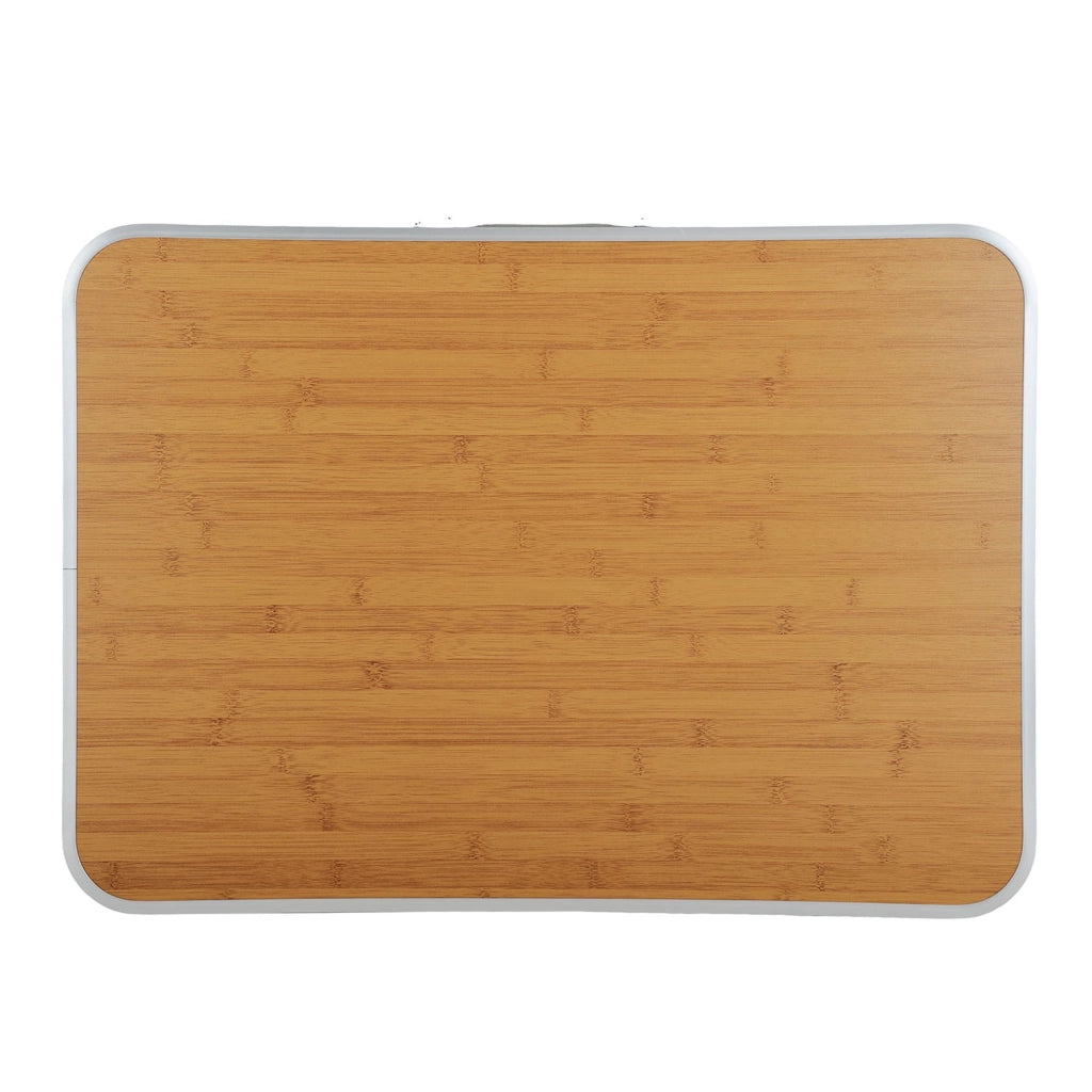 Tavolo da campeggio pieghevole ARES in alluminio effetto legno dimensioni 70x60x50 cm