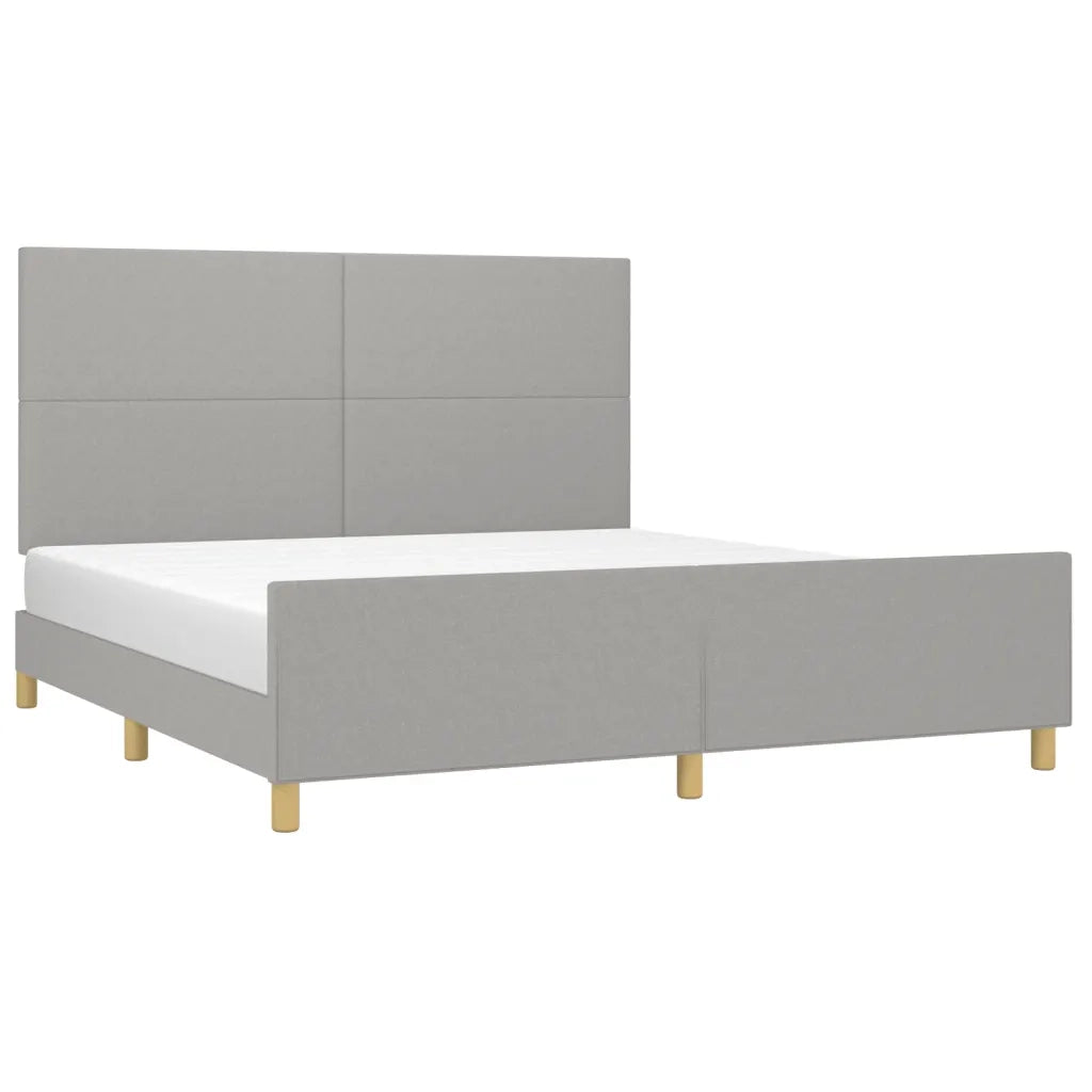 Giroletto senza Materasso Grigio Chiaro 160x200 cm Tessuto