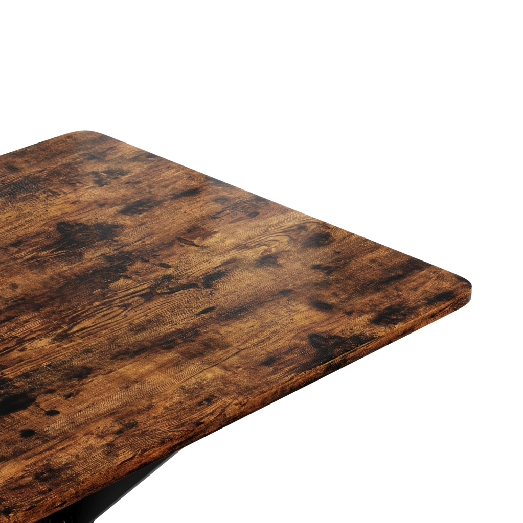 Tavolino 80x80x75 cm; stabile con gambe a X; truciolare; marrone